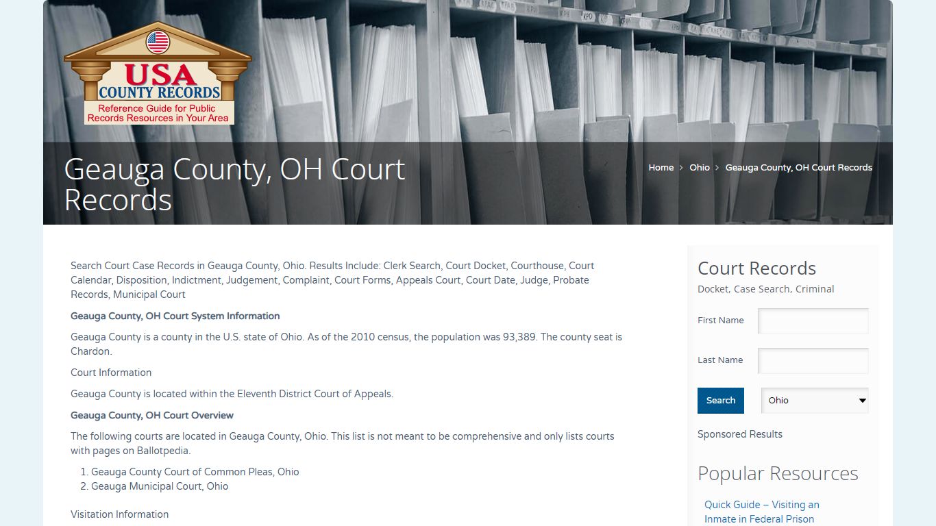 Geauga County, OH Court Records | Name Search