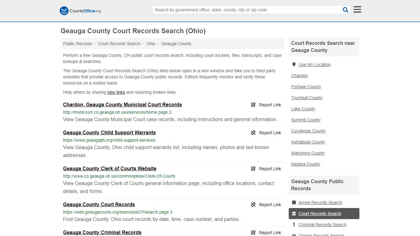 Court Records Search - Geauga County, OH (Adoptions, Criminal, Child ...