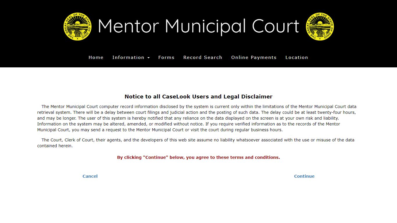 Mentor Municipal Court - Record Search